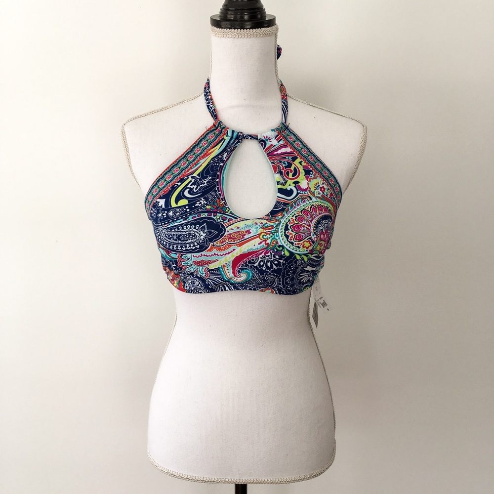New Size 12 Liz Claiborne Bikini Top Swim Paisley